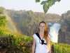 Leanne Rodney - soaking up the spray at Victoria Falls